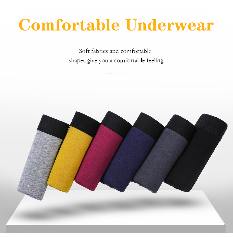 Customized Breathable Bamboo Fiber Underwear Mid Rise Plus Size Men Boxer Briefs