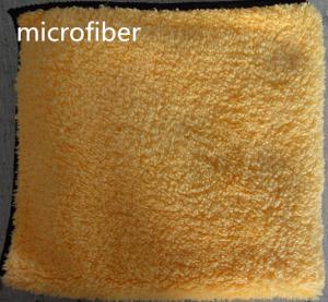 China Coral Fleece Stitching Hand Cleaning Microfiber Sports Towel 40*40cm Yellow 300gsm factory