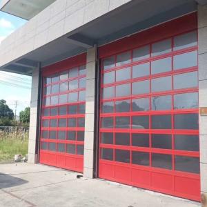 China Wuxi DESEO Exterior Aluminum Transparent Security Sectional Garage Door transparent full view aluminum tempered glass factory