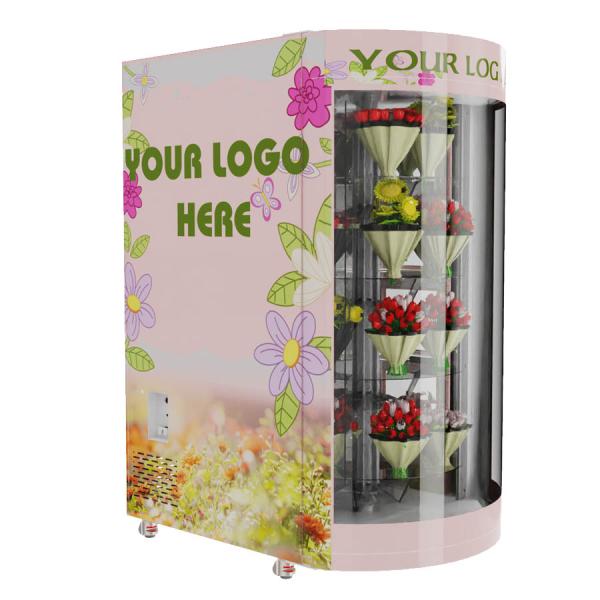 24 Hours Fresh Flower Vending Machine Convenient Solutions With Cooling System And Rotating Glass