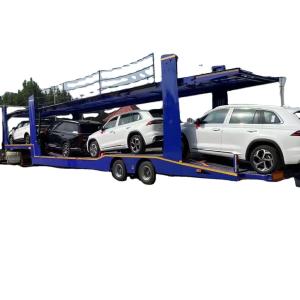 China CIMC Factory Direct Stainless Steel 2/3 Axle 8-9 Land Road Car Trailer Semi Utility Flatbed Carrier Trailer factory