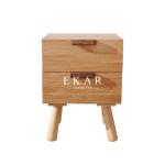 Home Furniture 2 Drawers Oak Night Stand Wooden Bedside Tables