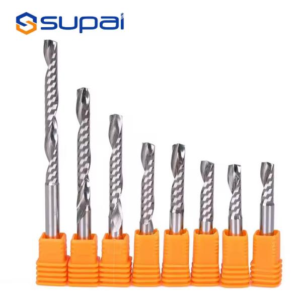 SUPAL Cemented Carbide 1 Flute CNC End Mill With DLC Coating Wooden Router Bits
