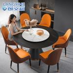 Nordic Rock Slab Round Marble Dining Table For 8 Household