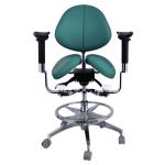 Ergonomic Split Saddle Seat Dentist Stool Luxury Micro Fiber Leather Dental