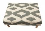 Home hotel upholstery furniture fabric fancy stool tufted ottoman ,oak wood with