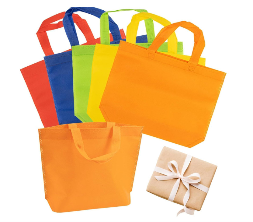 Non Woven Party Favor Bags Colorful Reusable Bags Non Woven Solid Color Reusable Tote Bags Bulk With Handles Nonwoven Reusable Grocery Bags