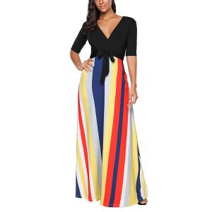 China Newest Design Women V-neck Maxi Dress Plain Loose Swing Casual Long Jumpsuit factory