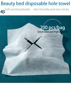China Massage Non-Woven Disposable Towel With Headrest Disposable Beauty Salon Cave Massage Mat Pillow Towel factory