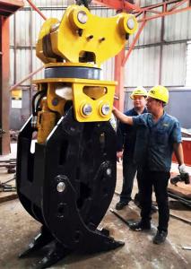 China Q355B Excavator Rotating Grapple Black / Blue 300-14500KG Capacity factory