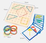 Kids 15cm Tie Nail Wooden Math Toy Math Wooden Blocks Montessori Graphic Board