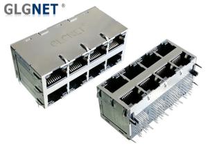 China 2.5G Ethernet 2x4 Stacked RJ45 Connectors , 25.78mm Height 8 Port Rj45 Connector factory