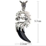 Sterling Silver Dragon Claw Amulet 925 Silver Chain Men's Necklace(N06030811)