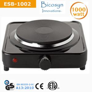 China 1000 Watt Single Buffet Burner Electric Hot Plate, Black, UL, Camping,School,Outdoor Stove factory