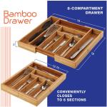 100% Pure Bamboo Expandable, kitchen Utensil - Cutlery and Utility Bamboo Drawer