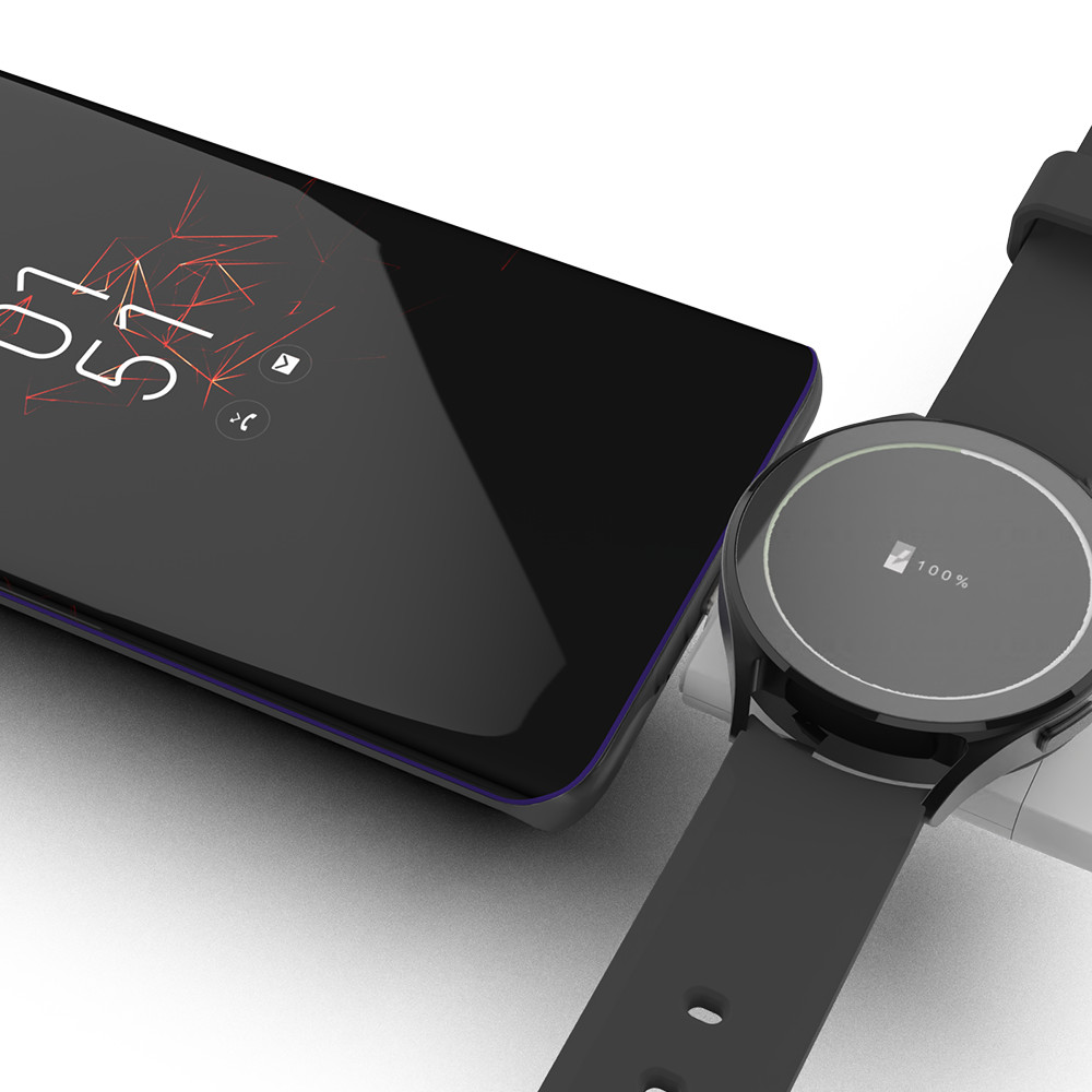 1A Output Current Mini Size Wireless Watch Charger with Dual Interface USB-A and USB-C