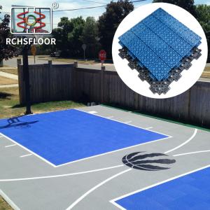 China 410g UV Resistant Sports Flooring Tiles Slip Resistant Polypropylene Floor Tiles factory