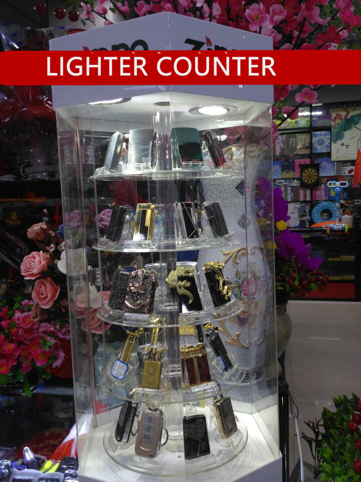 Multi Color Rotary Acrylic Retail Display Stands 4 Storey High Strength Titanium Alloy Material