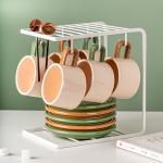 green orange Morandi Ceramic Coffee Cup And Saucer Set 250ml Capacity Modern