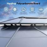 Gazebo Polycarbonate Double Roof Canopy Outdoor Aluminum Frame Pergola,