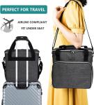 Dog Cat All Pet Travel Bag with 2 Pet Food Containers and 2 Collapsible Silicone