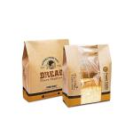 Custom logo printed brown kraft paper bag bread bag