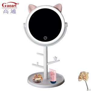 China Girl Portable LED Light Mirror Vanity Cosmetic Table Custom Little Makeup Extra LOGO factory