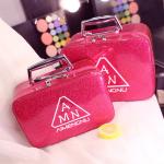 Splash Proof PU Leather Glitter Makeup Bag Case