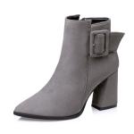 833-3 Korean Fashion Pointed Martin Boots Female Frosted Thick Heel Sexy Female