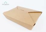 Fried Chicken Kraft Paper Takeaway Boxes Quadrid Lid Economical Packaging