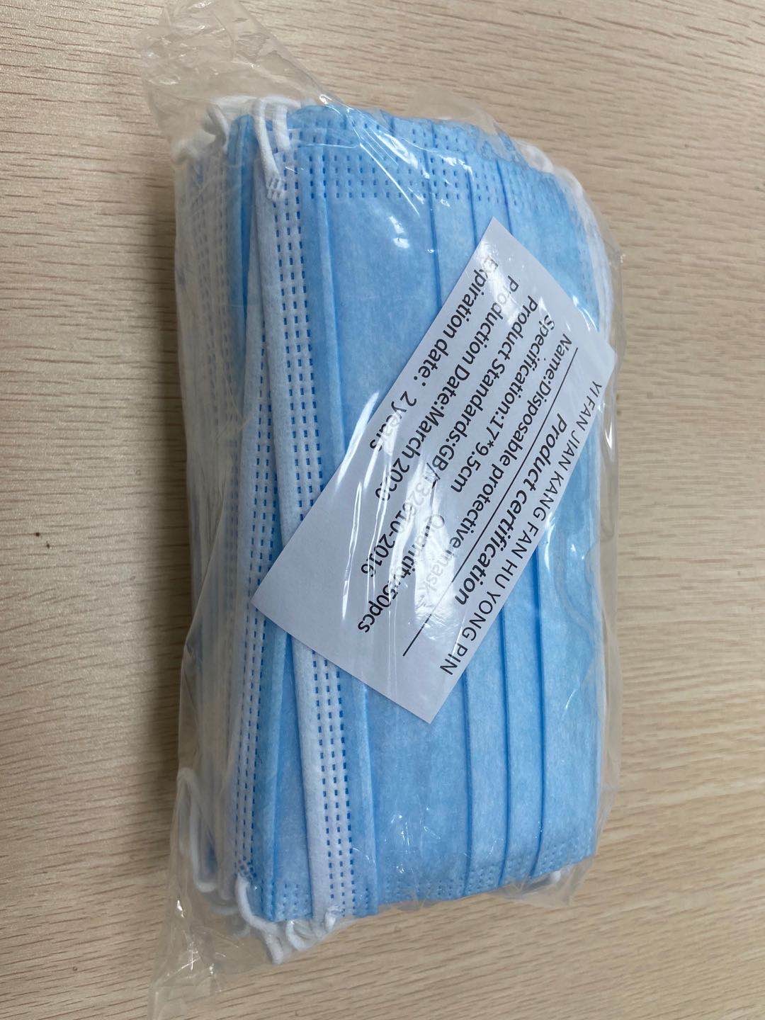 Non Woven Civil Earloop Face Mask 1 Ply Meltblown / 2 Ply Nonwoven Material