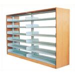Single Upright Metal Office Bookcase Double Sided For Library Thermal Transferre
