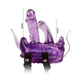 China Hot New Product PVC Material Strap-on Multi-speed vibration 2 AA batteries pink purple available factory