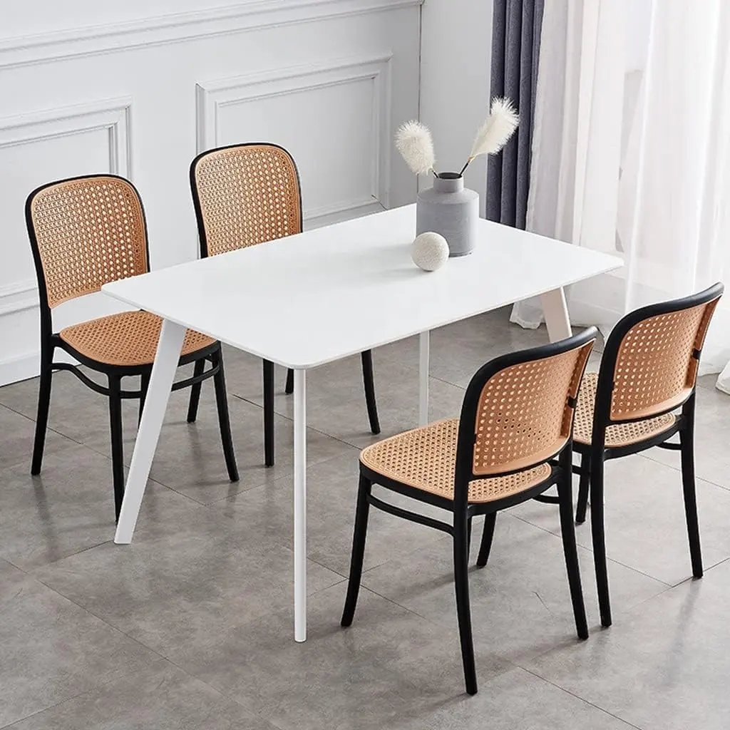 Stackable Rattan Dining Room Plastic Chairs Plastic Outdoor Dining Chairs For Banquet