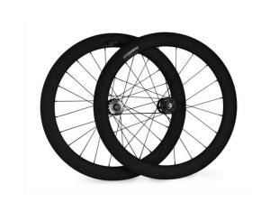China Best quality 700c 60MM Carbon clincher wheelset with width 23mm fixed gear for track bike factory