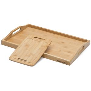 China bamboo wood serving trays with cutting board factory