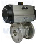 Full Bore ANSI Class Pneumatic Two Way Flanged Ball Valve , Direct Mount Air