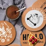 Custom Pattern Shape Non Slip Natural Cork Cup Pad 10 20cm