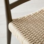 Solid Wood Frame Customized Designs Vintage Hotel Woven Cord Dining Chair For