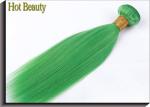Green 100% Remy Virgin Human Hair , Straight Peruvian Weave Bundles