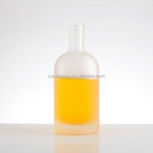 China Super Flint Glass 700ml Frosted Vodka Bottle with Top Grade Custom Printing Logo factory