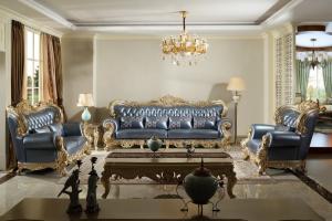 China Joyful Ever Luxury Genuine leather 1+2+3 seat Sofa in European Classic design Furniture factory