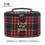 Korean Style Custom Print Logo Grid Cylinder Cosmetic Bag