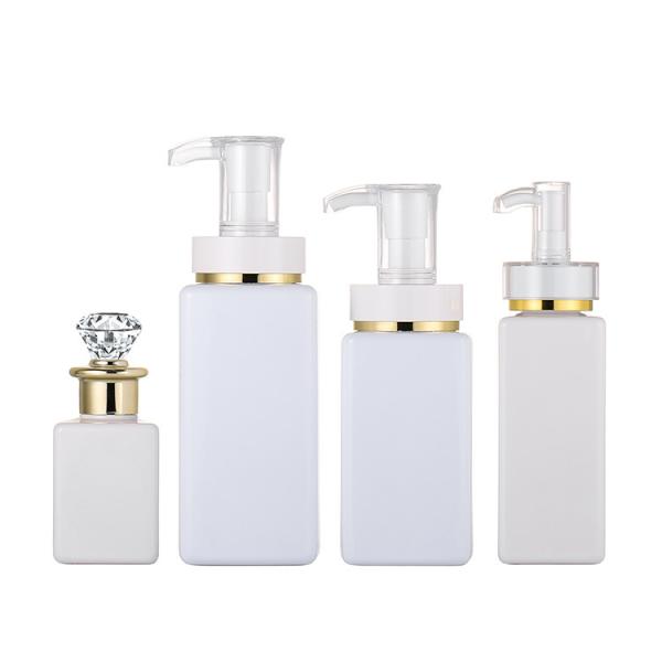 High Quality Luxury White Customize Square Shampoo Hair Lotion Bottle With