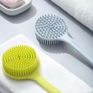 China Non Slip Colorful Soft Bristle Massage Silicone Shower Brush factory