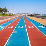 Environmentally Eco Sports Flooring Recycled Spray Coat System IAAF
