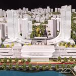 White Architectural Maquette Pingshan Urban Planning Model GZPI 1/3000