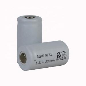China High Low Temperature NiCd Rechargeable Battery Cells C 1.2V 2.5Ah factory