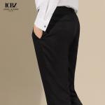 Anti-Shrink 50% Wool Slim Fit Suit Trousers for Man LCBZ Customized Office Pants