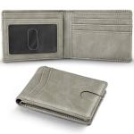 Men's Crazy Horse Leather Multi-card Bank Card Holder with Zipper and RFID